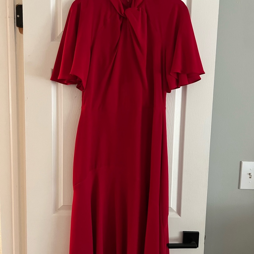 Maggy London Asymmetrical Red Dress - Picture 3 of 3